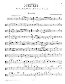 Partition de viole de gambe, Piano quintette, Op.2, B♭ Major