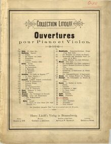 Partition couverture couleur, Oberon, ou pour Elf-King s Oath, Romantic and Fairy Opera in 3 Acts par Carl Maria von Weber