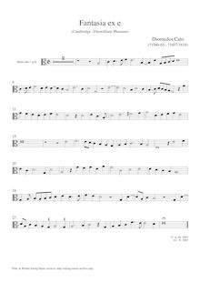 Partition Alto: ténor viole de gambe (Alto-clef) , partie, Fantasia ex e