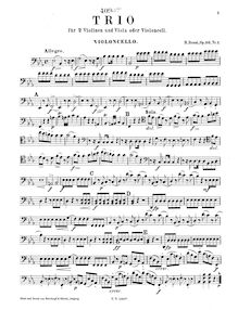 Partition violoncelle, 6 Trios pour 2 violons et viole de gambe, Op.36