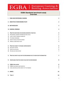 EXECUTIVE SUMMARY - EGBA STANDARDS BENCHMARK STUDY
