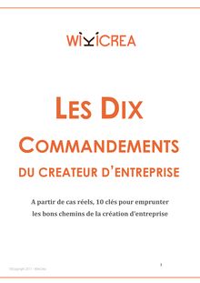 Wikicréa - Les 10 Commandements de la Création d Entreprise