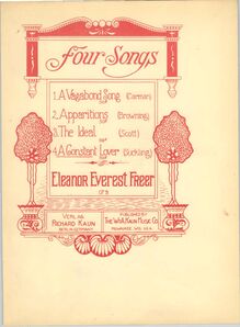 Partition , couverture couleur, 4 chansons, Op.9, Freer, Eleanor Everest par Eleanor Everest Freer