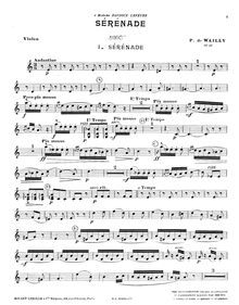Partition violon, Serenade pour flûte et cordes, A minor, Wailly, Paul de