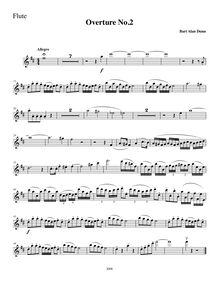 Partition flûte , partie, Overture No.2, D Major, Dunn, Bart