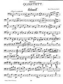 Partition violoncelle, flûte quatuor, G major, Thieriot, Ferdinand