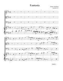 Partition Fantasia VdGS No. 23 - partition complète, fantaisies et Pavin pour 3 violes de gambe et orgue