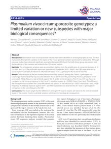 Plasmodium vivaxcircumsporozoite genotypes: a limited variation or new subspecies with major biological consequences?