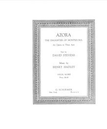 Partition Act I (avec title page, preliminaries), Azora, pour Daughter of Montezuma