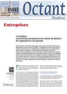Le Finistère : une économie qui préserve ses centres de décision en s’appuyant sur ses groupes (Octant Analyse n° 37)