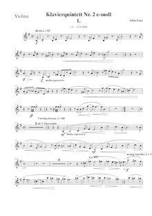 Partition de violon, Piano quintette No.2 en E minor, Klavierquintett Nr.2 e-moll par Albin Fries