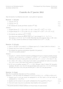 Licence de Mathématiques Université de Nice Sophia Antipolis Algèbre effective