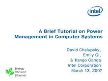 A Brief Tutorial on Power Management in Computer Systems