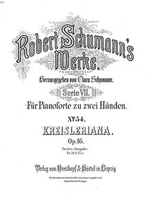 Partition complète, Kreisleriana Op.16, Schumann, Robert par Robert Schumann