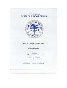 04-003-Lopefra Corporation Audit Report