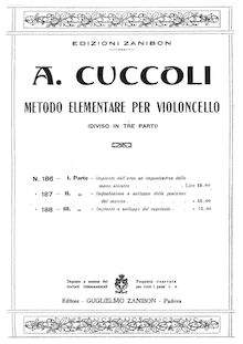 Partition , partie 1, Metodo elementare per violoncelle, Cuccoli, Arturo