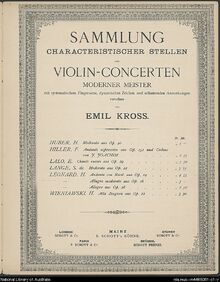 Partition violon, violon Concerto No.3, Léonard, Hubert