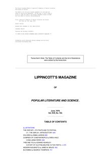 Lippincott s Magazine of Popular Literature and Science - Volume 17, No. 102, June, 1876