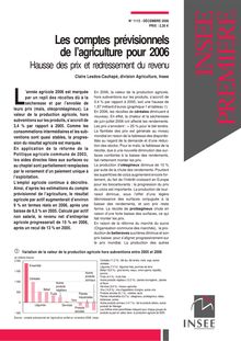 Les comptes prévisionnels  de lagriculture pour 2006 