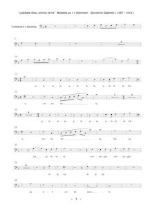 Partition Trombone 6, Decimus (C4 clef), Jubilate Deo omnis terra