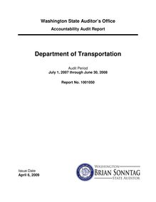 Accountability Audit Report Department of Transportation