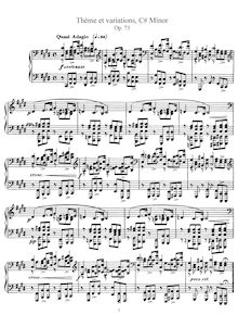 Partition complète, Thème et variations, Fauré, Gabriel