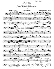 Partition violoncelle, Piano Trio, Op.30, G minor, Lenormand, René