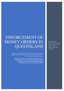Enforcement of Money Orders in Queensland