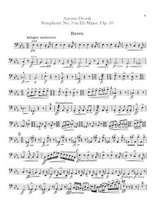 Partition Basses, Symphony No.3, Symfonie č.3, E♭ major, Dvořák, Antonín