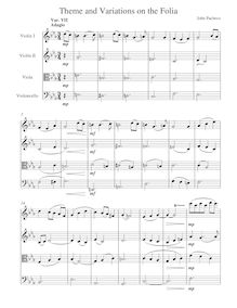 Partition Variation VII, Theme et Variations on pour Folia, Pacheco, John Manuel