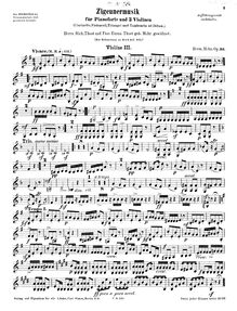 Partition violon 3 , partie, Zigeunermusik, Mohr, Hermann
