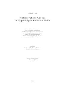 Automorphism groups of hyperelliptic function fields [Elektronische Ressource] / Norbert Göb