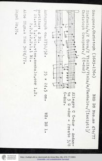 Partition complète et parties, Sinfonia en C major, GWV 503
