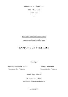 Mission d analyse comparative des administrations fiscales : rapport de synthèse