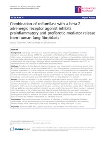 Combination of roflumilast with a beta-2 adrenergic receptor agonist inhibits proinflammatory and profibrotic mediator release from human lung fibroblasts