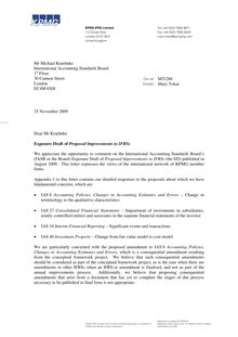 KPMG International Comment letter on ED -  Improvements to IFRSs