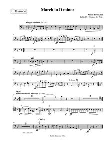 Partition basson 2, March en D minor, D minor, Bruckner, Anton