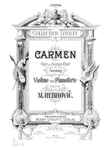 Partition de piano, Carmen, Opéra-comique en quatre actes