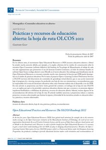 Prácticas y recursos de educación abierta: la hoja de ruta OLCOS 2012 (Open Educational Practices and Resources: The OLCOS Roadmap 2012) (Pràctiques i recursos d educació oberta: el full de ruta OLCOS 2012)