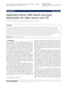 Application driven, AMC-based cross-layer optimization for video service over LTE