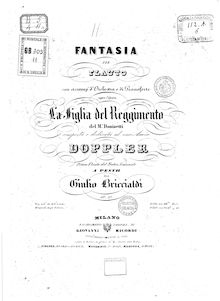 Partition complète et , partie, Fantasia sopra l opéra La Figlia del Reggimento del M° Donizetti, Op.27