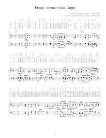 Partition complète (luth intabulation et clavier transcription), Fuggi speme mia fuggi