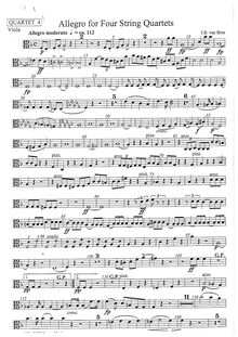 Partition quatuor IV: viole de gambe, Allegro pour 4 corde quatuors