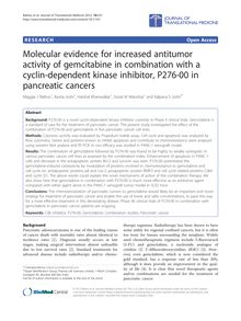 Molecular evidence for increased antitumor activity of gemcitabine in combination with a cyclin-dependent kinase inhibitor, P276-00 in pancreatic cancers