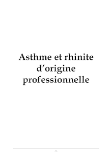 Asthme et rhinite d origine professionnelle