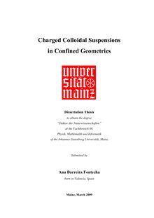 Charged colloidal suspensions in confined geometries [Elektronische Ressource] / submitted by Ana Barreira Fontecha