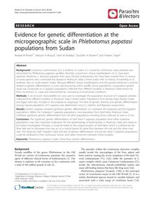 Evidence for genetic differentiation at the microgeographic scale in Phlebotomus papatasi populations from Sudan