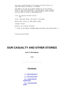 Our Casualty, and Other Stories - 1918