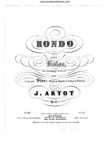 Partition de violon, Rondo, Artôt, Alexandre Joseph