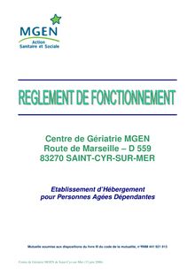 Centre de Gériatrie MGEN Route de Marseille  D 559 83270 SAINT ...